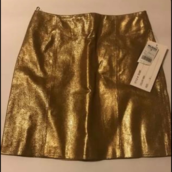 Wilson’s Leather Gold Skirt - New - Size 5/6 - Picture 4 of 4